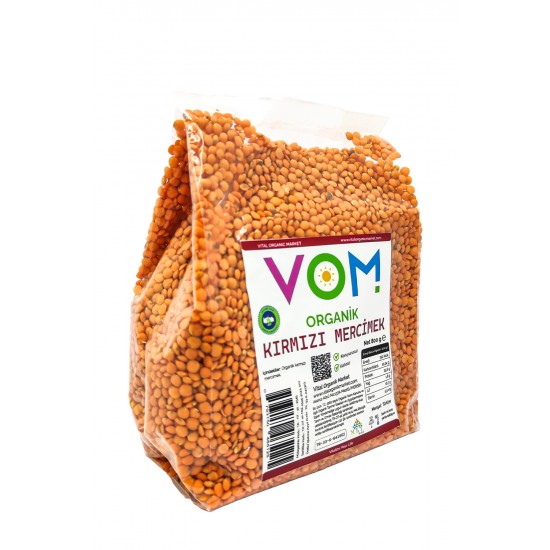 Organik Kırmızı Mercimek 800g Organik Kırmızı Mercimek 800g