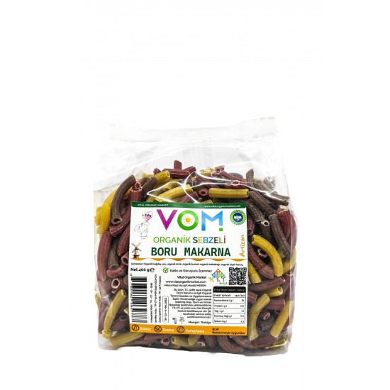 Organik Sebzeli Boru Makarna 400g Organik Sebzeli Boru Makarna 400g